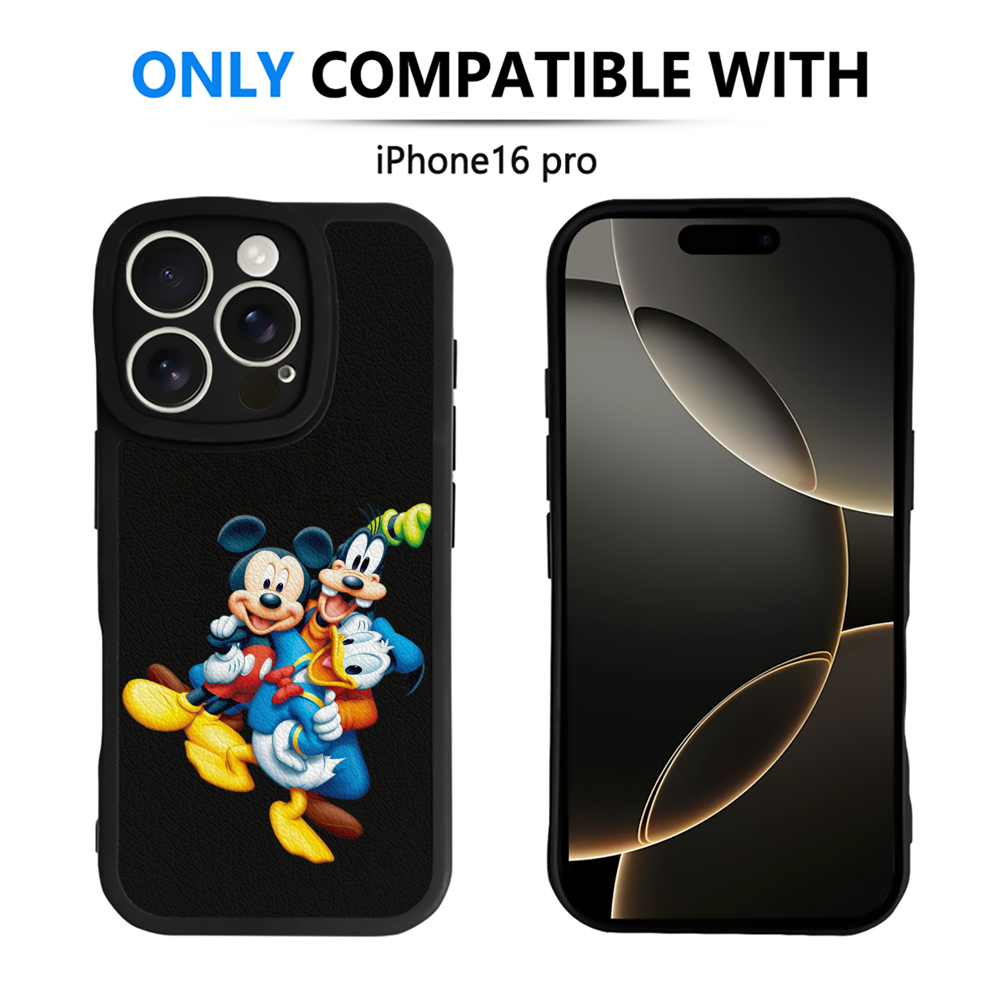 （画像用） ミッキーマウス Mickey Mouse 【iPhone 16シリーズ対応】シリコンスマホケース（レザー調） 材質：シリコン